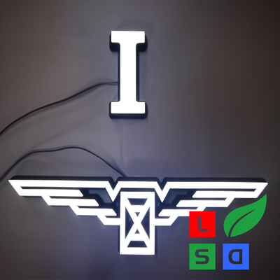 Signage логотипа 3D блока Lit стороны акриловый для сетевого магазина